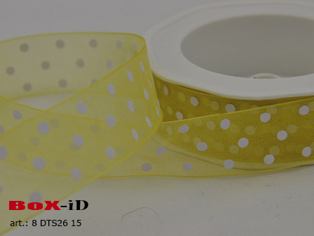 Voile dots 15 geel   25mm x 20m